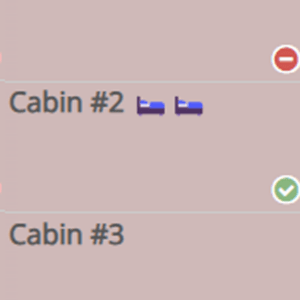 Screenshot showing clean and dirty room indicators on the tape chart, with color-coded icons marking which units are ready and which require housekeeping.