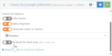 Screenshot of the rezStream Cloud Rebooking Wizard showing an easy process for booking repeat stays.