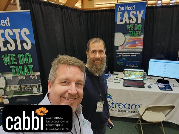 Jeff Hebrink and James Glinsek at the rezStream booth at CABBI InnSpire Conference & Marketplace.