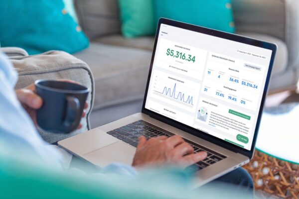 Image of a laptop displaying rezStream's booking abandonment tool.
